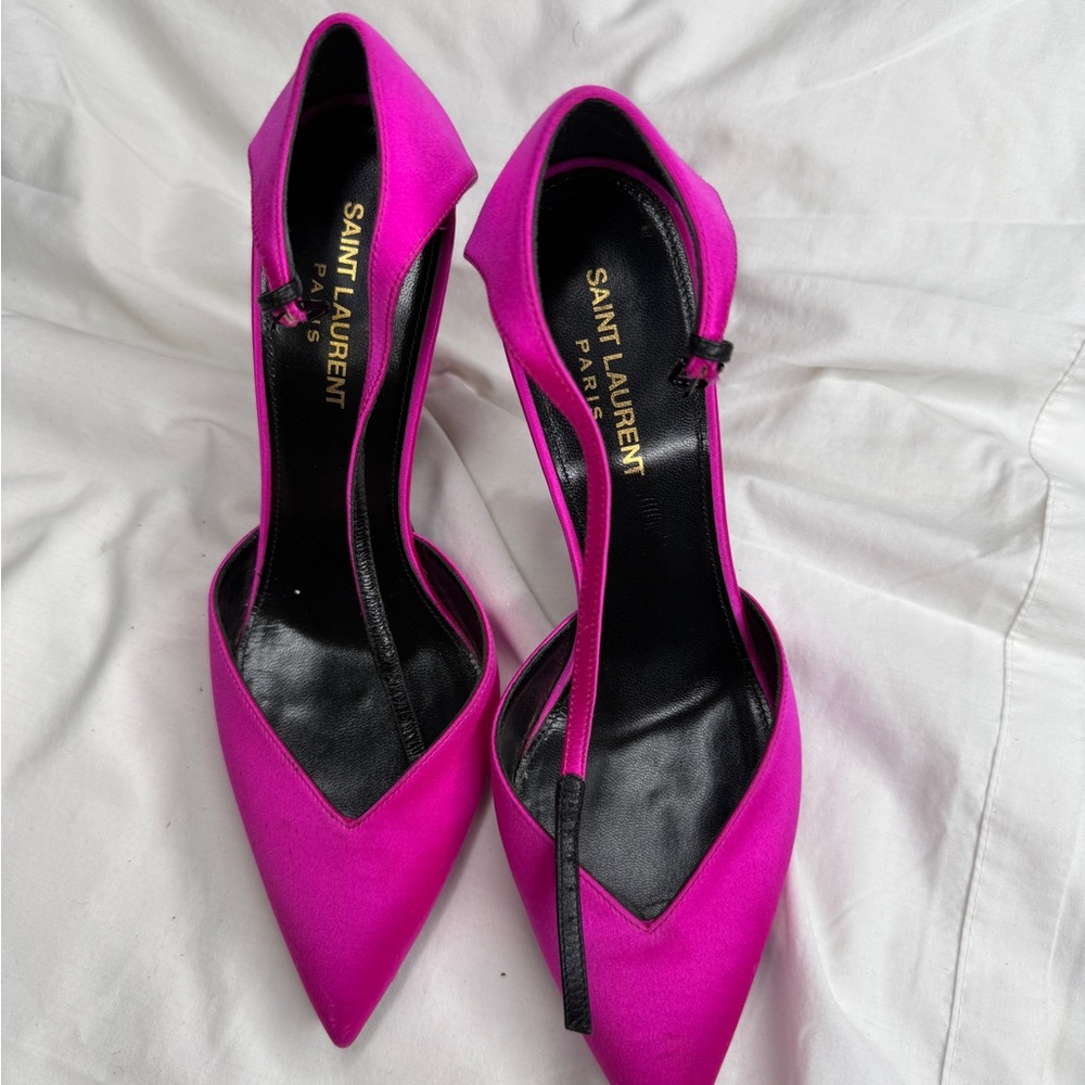 Saint Laurent Pink Pointed-Toe Heels